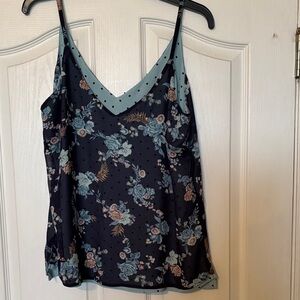 White House Black Market Floral Camisole in Blue and Black